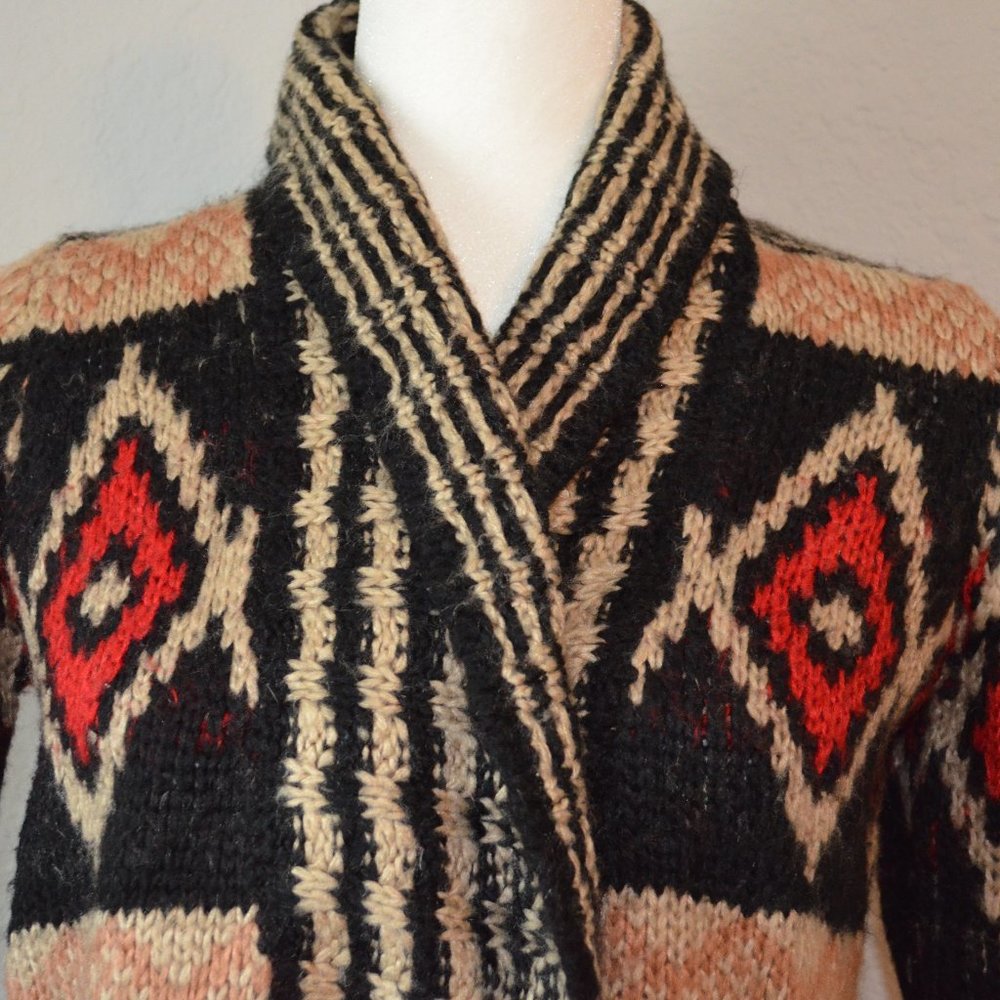 Pink Republic Aztec Pattern Open Draped Knit Cardigan - Picture 11 of 16